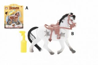 Obrázek z Kůň fliska 16cm se sedlem s doplňkem 2 barvy 